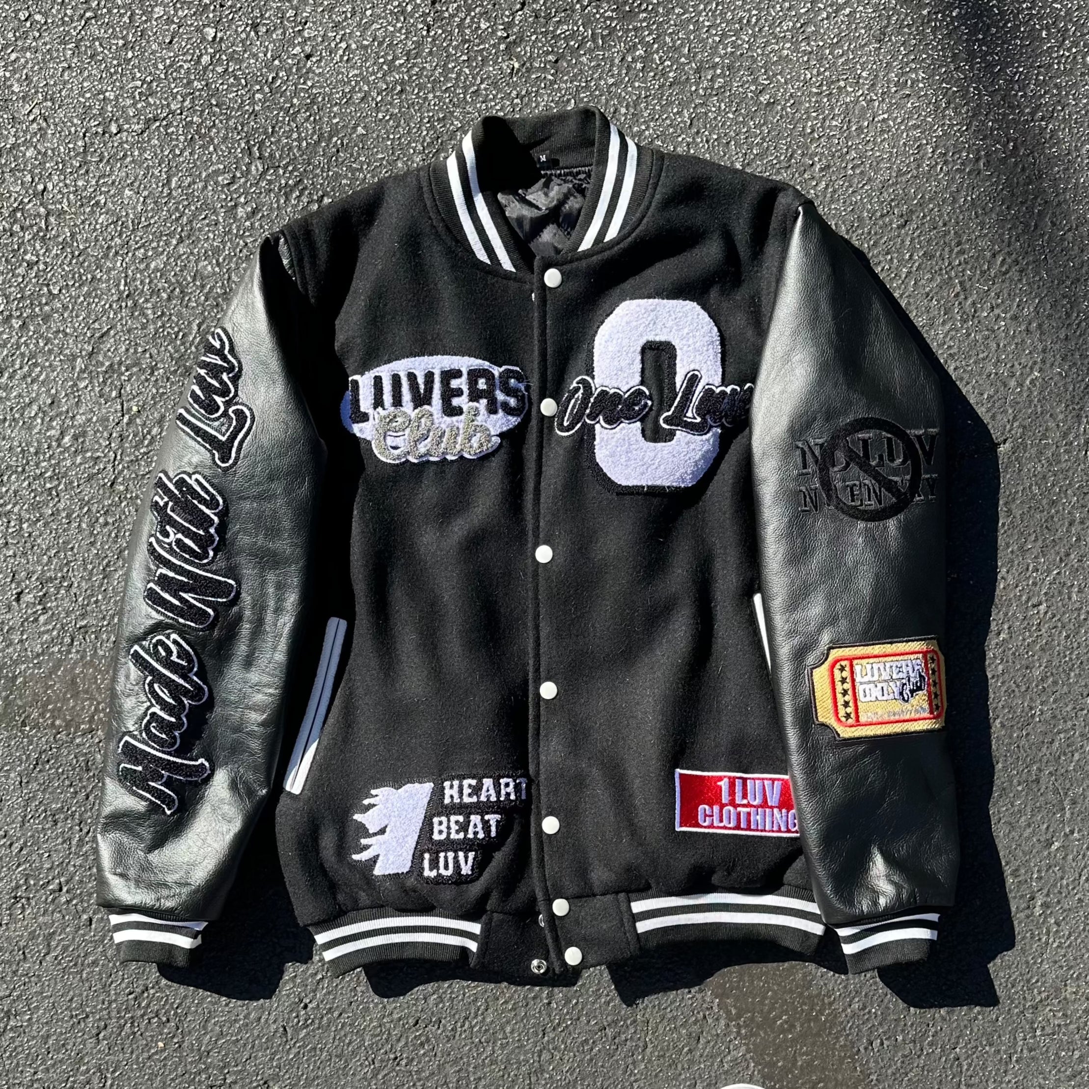 1Luv " Black" LOC Varsity Jacket