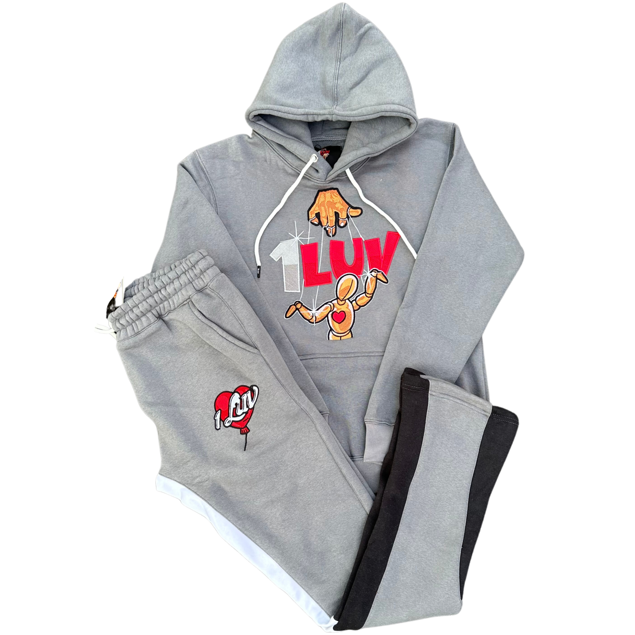 1Luv “Gray" Flared Jogging Suit
